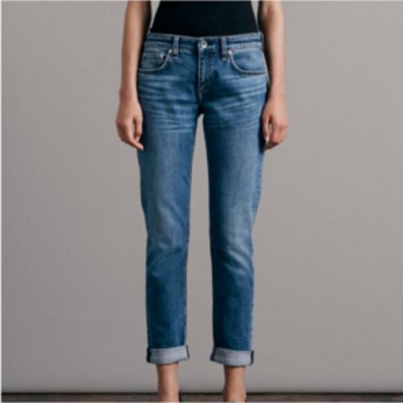 Rag & Bone The Dre in Bradford Wash Boyfriend Jeans 9" Mid Rise - Size 30 - Picture 1 of 12